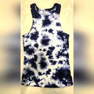 GAP Navy and White Tie-Dye Rib Tank Top Size XS